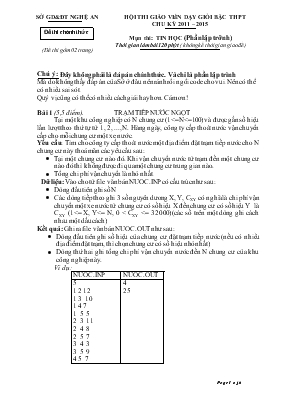 Hội thi giáo viấn dạy giỏi bậc THPT chu kỳ 2011 2015 môn thi Tin học (phần lập trình)